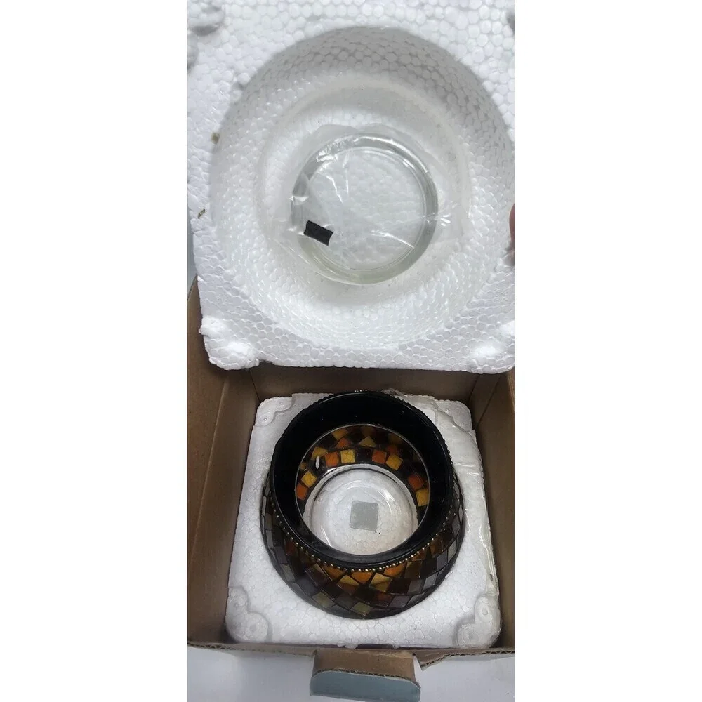 PartyLite Global Fusion Votive Holder P8367 Mosaic Tile Glass Tealight Retired - Picture 12 of 12